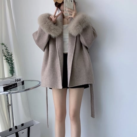 sleeve fox fur coat