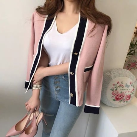 gold button cardigan