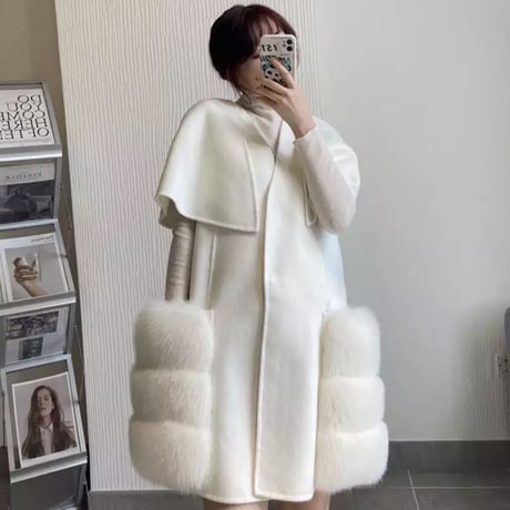 fox fur cape coat