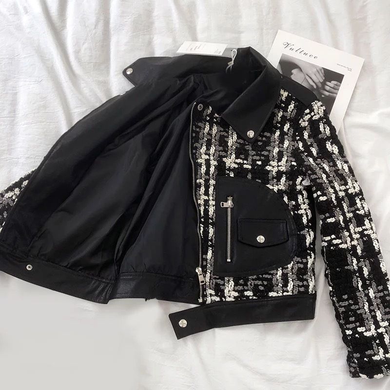 黒と白のツイードライダースジャケット ツイードライダースジャケット | BrillantSelect Store