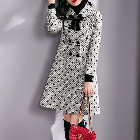 tweed dot coat