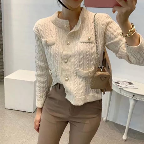 pearl button knit cardigan