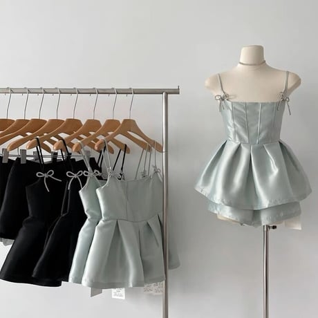ribbon camisole short pants setup