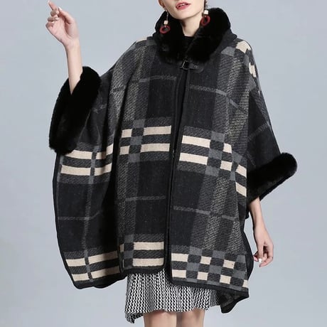 check eco fur poncho