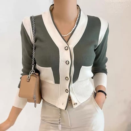 bi-color cardigan