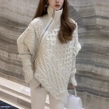 【高品質】zipper knit