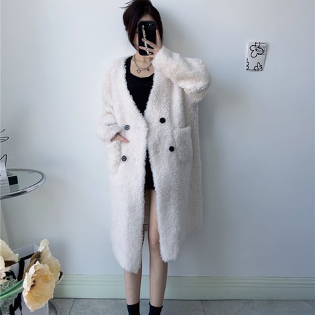 【ウール】boa v-neck long coat