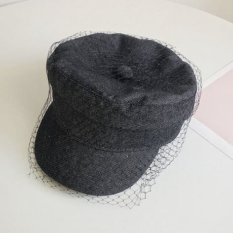 denim tulle casquette