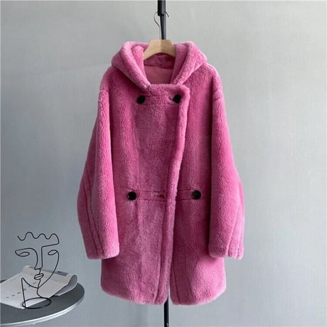 【ウール100%】フード付き short coat