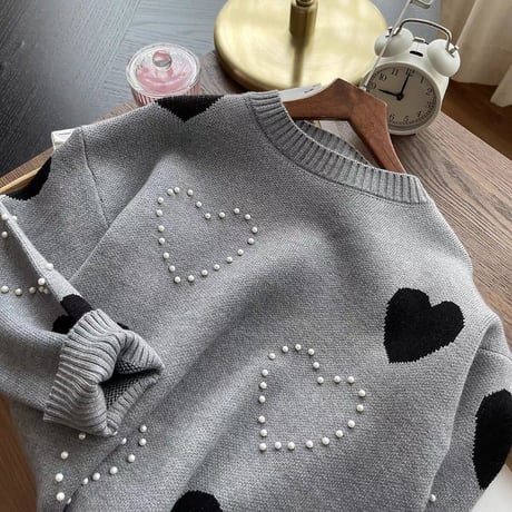 pearl heart knit