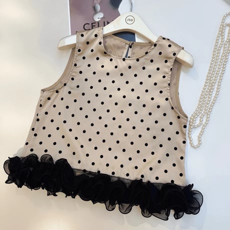 dot sleeveless tops