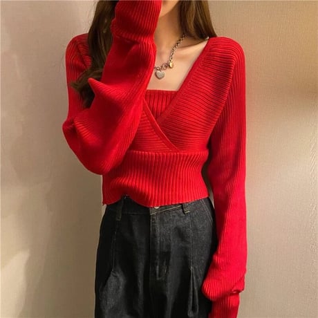 キャミソール付き ニット