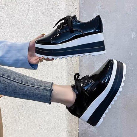 platform enamel shoes