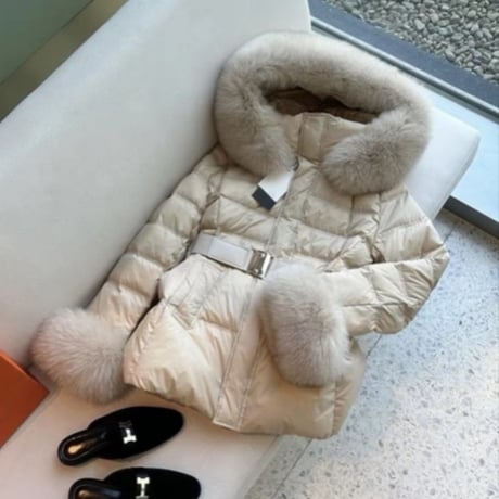 fox fur down jacket