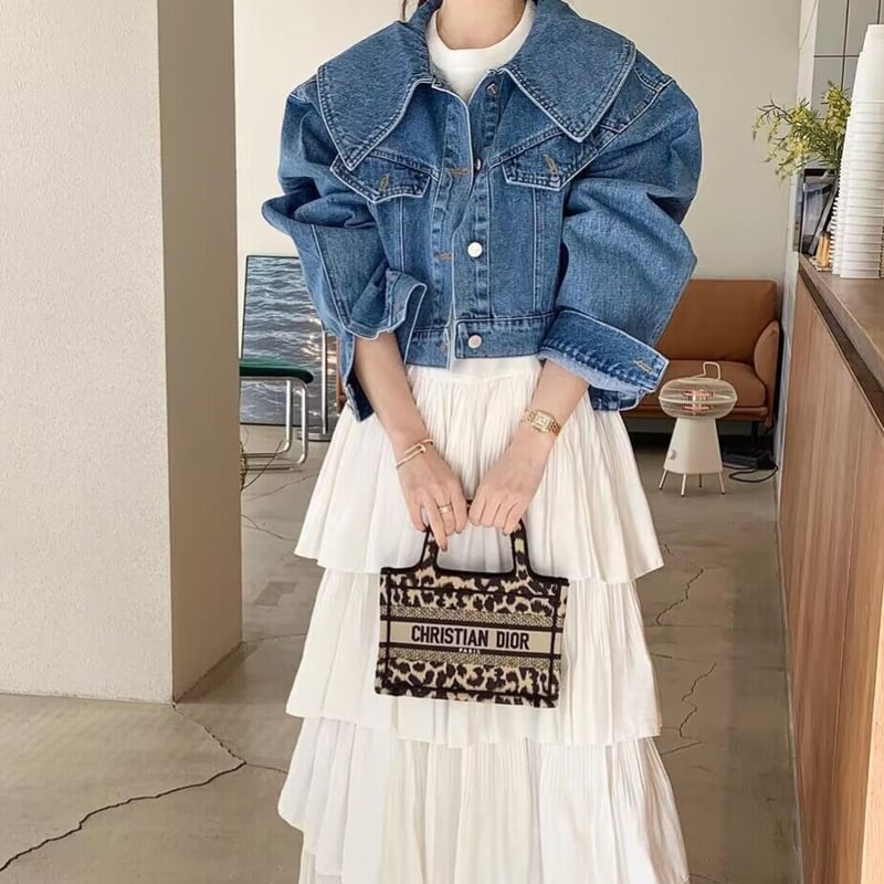 big collar denim jacket | BrillantSelect Store