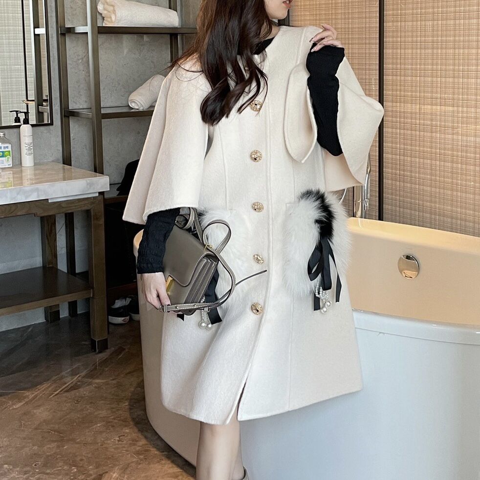 即納】fox fur cape coat | BrillantSelect Store
