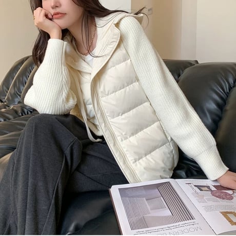 【ホワイトダック】knit 切り替え down