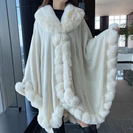 eco fur poncho