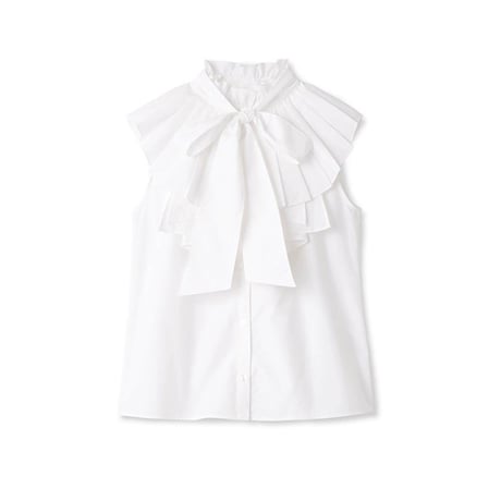 pleats collar sleeveless blouse