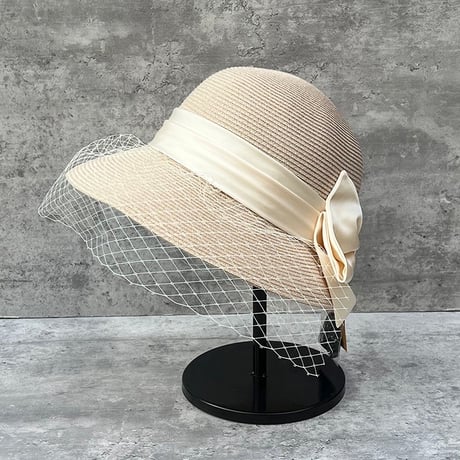 ribbon tulle straw hat