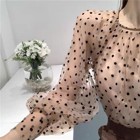 see-through dot blouse