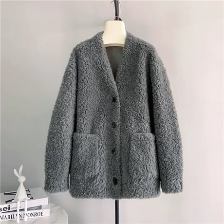 ウール vneck coat
