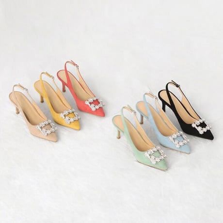 ビジュー付パンプス　6cm