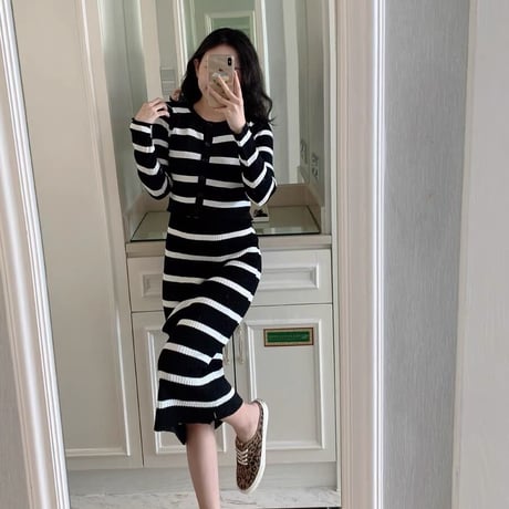 border cardigan set