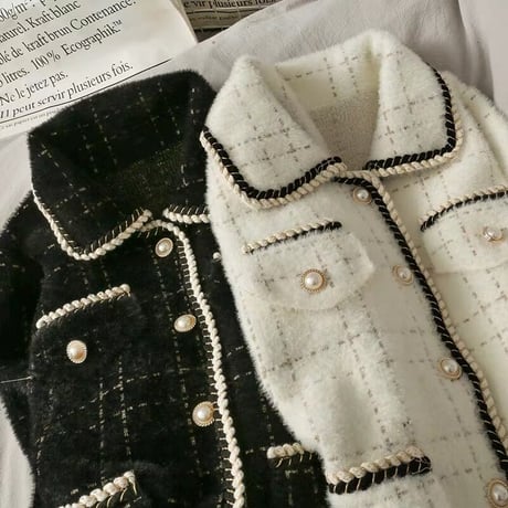 襟付き cardigan