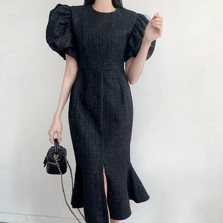 puff sleeve mermaid onepiece