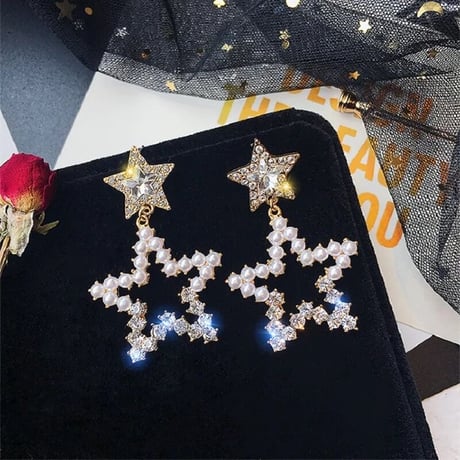 【即納】pearl star ピアス