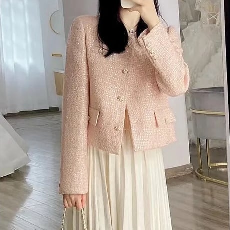 pink tweed jacket