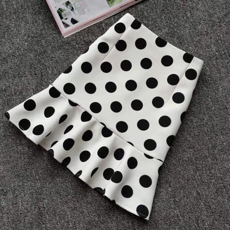 dot mermaid mini skirt