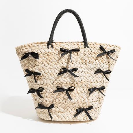 ribbon straw bag
