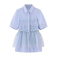 【即納】tulle shirt