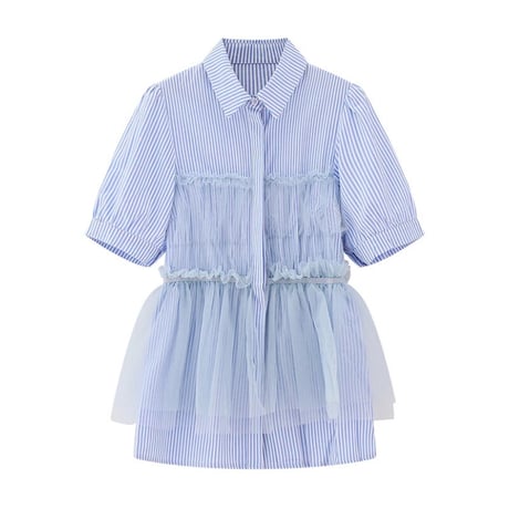 【即納】tulle shirt