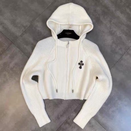 cross design short knit parker