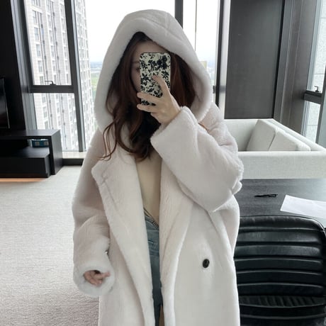 フード付き 【ウール100%】 long coat