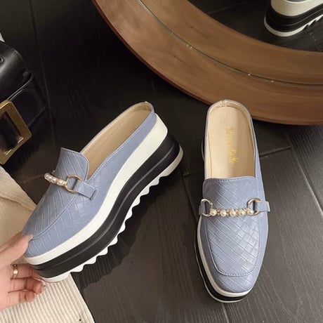 pearl chain platform summer loafer