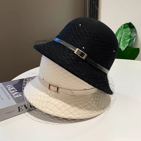 tulle wool hat