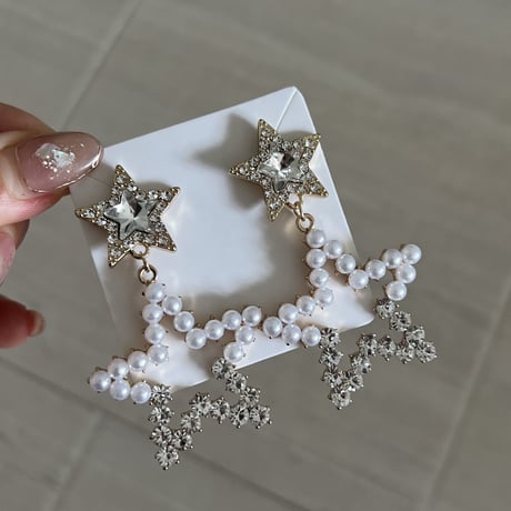 【即納】pearl star ピアス