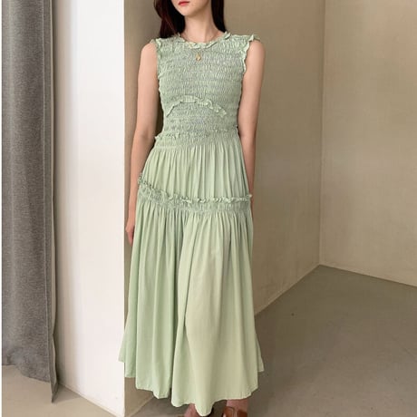 sleeveless green onepiece