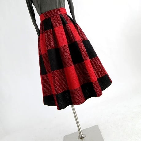 tweed check  skirt