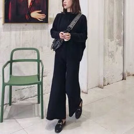ワイドパンツ ニットセットアップ