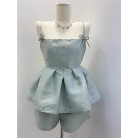 ribbon camisole short pants setup