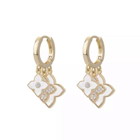 flower 三連 ピアス