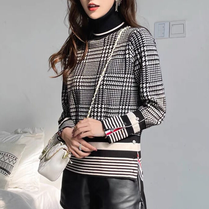 美品 Titleist チェック柄 タートルネックニット タイトリスト 美品 Titleist チェック柄 タートルネックニット タイトリスト