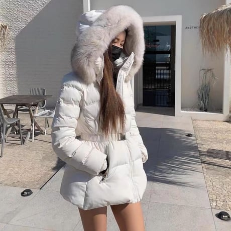 fox fur down jacket