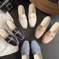 pearl chain platform summer loafer
