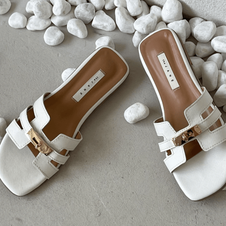 【即納あり】buckle flat sandal